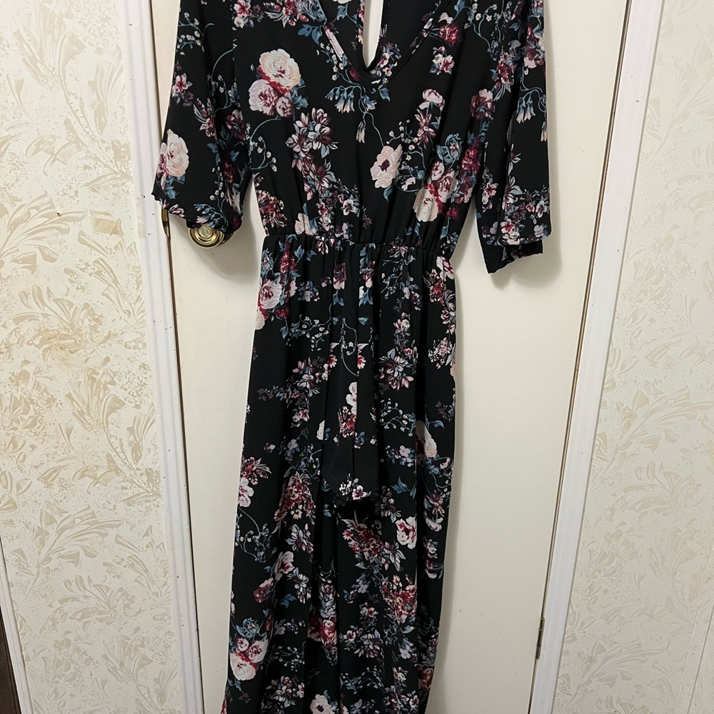 Floral Black Maxi Dress